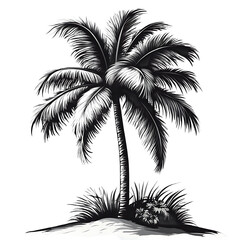 Obraz premium Palm tree artistic calm render isolated on transparent background