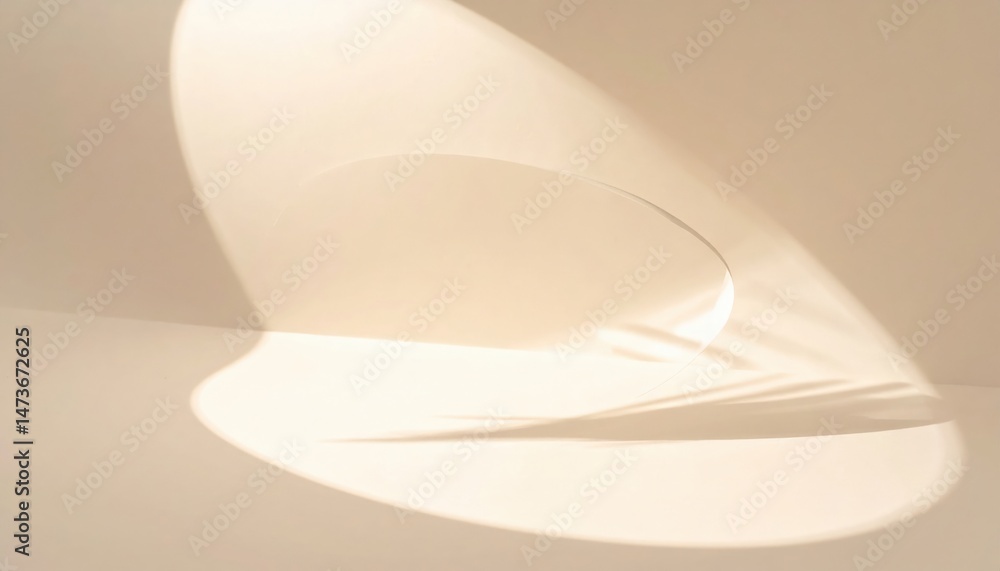 Poster dynamic light patterns creating abstract shapes in minimalist space indoor environment art photograp