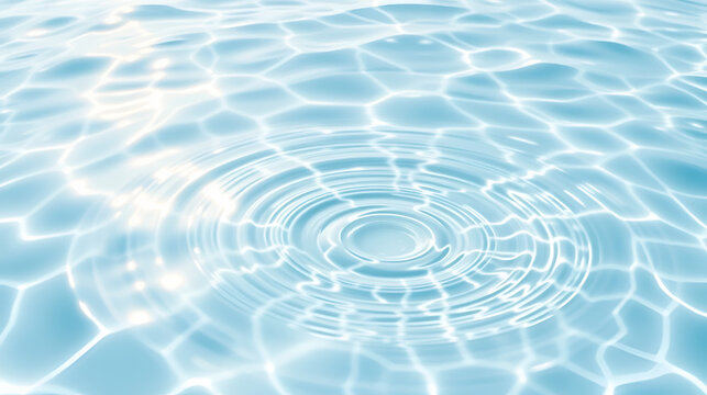 beautiful abstract water ripples and reflections with sunlight on blue white beige background banner for spa wellness beach vacation simple design