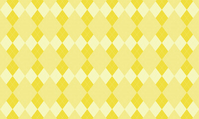 背景が縞模様の黄色いひし形が合わさって縦に並ぶアーガイルチェック柄