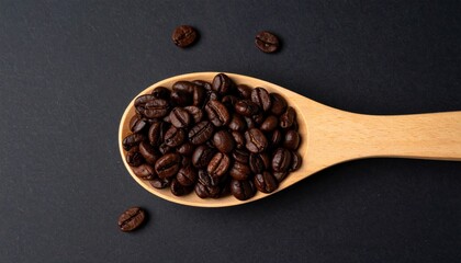 Obraz premium Preparing fresh coffee beans kitchen counter food photography dark environment close-up view culinary arts