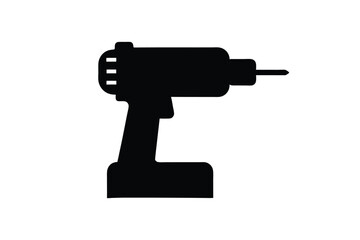 Drill Machine silhouette Vector illustration, Set of Drill Machine silhouette 