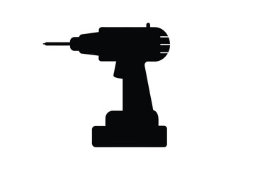 Drill Machine silhouette Vector illustration, Set of Drill Machine silhouette 