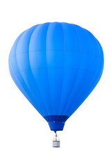 Fototapeta na wymiar Floated blue Hot-air balloon isolated on white background 