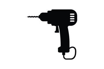 Drill Machine silhouette Vector illustration, Set of Drill Machine silhouette 