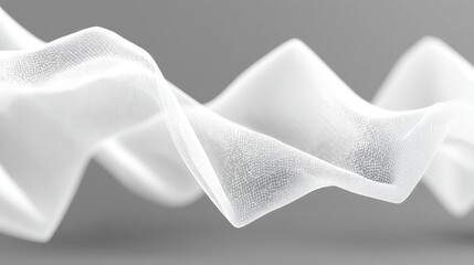 Abstract White Woven Texture on Grey Background 3D Rendered Image Concept Art
