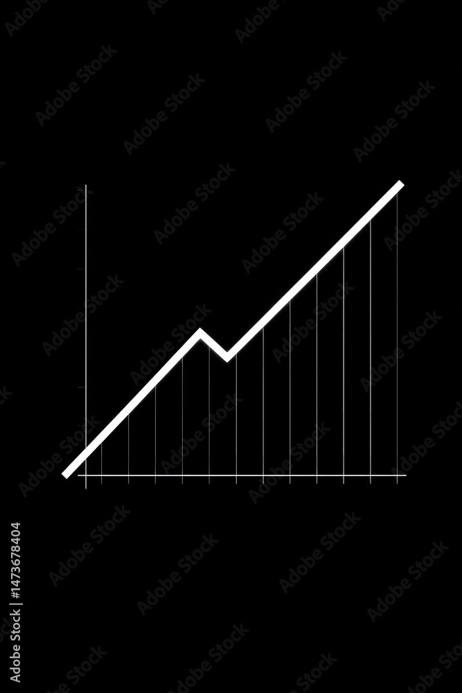 Poster upward trending line graph showing business growth and success
