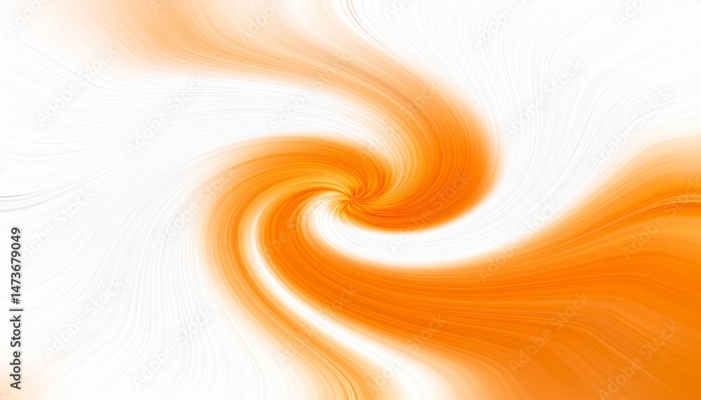 Sticker swirling orange and white abstract background graphic design element for modern presentation