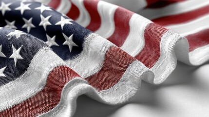 United States Flag: Capturing the iconic American flag's stars and stripes in a dynamic, flowing display, symbolizing freedom and patriotism. A patriotic representation.