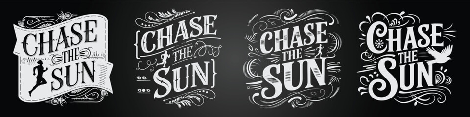 Chalk Style Vector Poster with Inspirational Jungle Typography & Emblem Icons