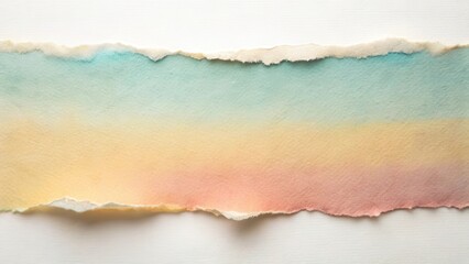 Fototapeta premium A delicate piece of paper with torn edges revealing a subtle gradient of colors, as if it has been gently pulled apart , torn paper edges, paper decay