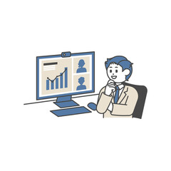 ビジネスマンのオンライン会議