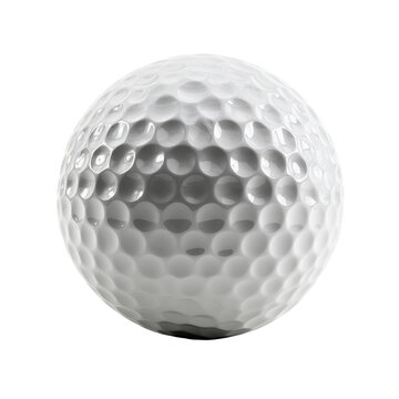White Golf Ball on Transparent Background, PNG