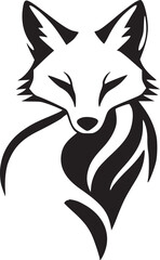 black silhouette fox tattoo