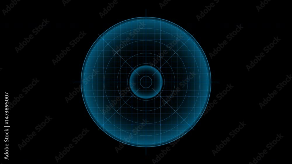 Poster futuristic radar scan animation – glowing pulse and red target detection. to get the endless loop ca
