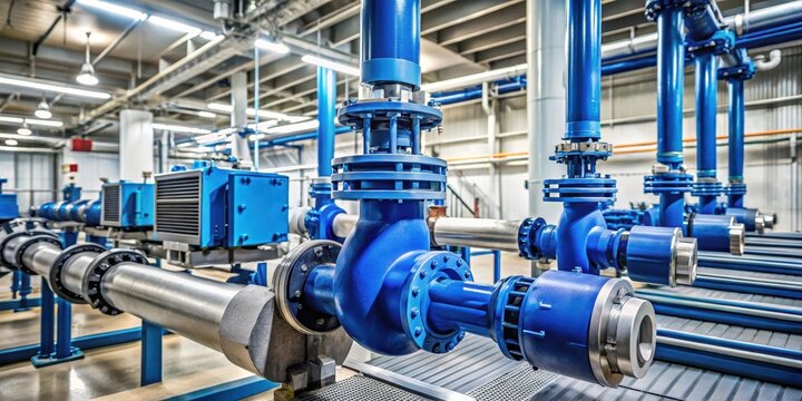 Paralon pipe installation on a non-dip water pump in a modern industrial setting, manufacturing