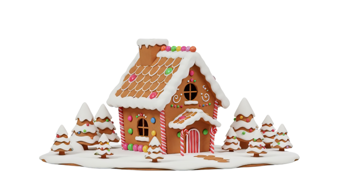cartoon style gingerbread house