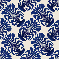Trendy minimalist seamless botanical pattern with abstract creative hand drawn composition
