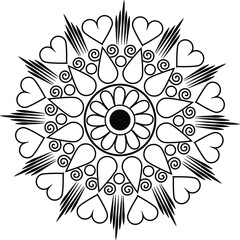 Hand drawn circle style mandala illustration
