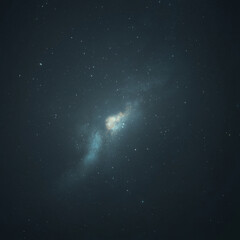 Fototapeta premium Celestial panorama: star-studded night sky with a faint, luminous galaxy