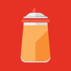 Vector illustration of a drink in a blank glass bottle, a common food and beverage container design