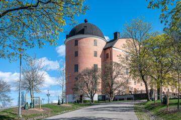 Uppsala Castle on a sunny spring day in Sweden in late April. Construction of the famous castle began in 1549 and completed in the early 17th century.