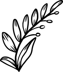 Elegant Hand-Drawn Botanical Branch Illustration