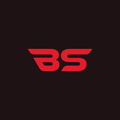 A modern logo design featuring the letters "BS" in a stylish red font against a black background