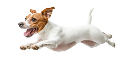 Happy jack russell terrier dog is running. Pet and animal mammal