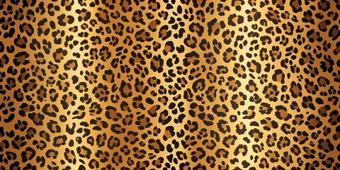 Leopard print seamless background with golden hues and subtle texture , wild design