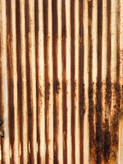 Weathered Rusty Corrugated Metal Sheet Texture