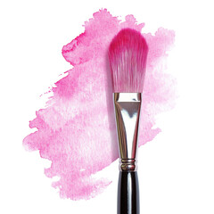 watercolor paintbrush painting for shiny pink color or brush make up clip art element illustration