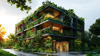 Eco friendly tower with cascading design high resolution picture
