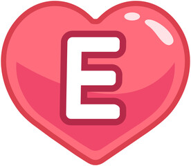 Heart Alphabet E

