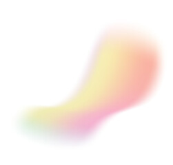 Abstract blurry gradient shape. Pastel colored mesh fluid liquid element. Soft light blob with aura gradation. Blended vibrant multicolor figure