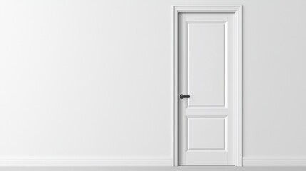 A white door with a black handle.