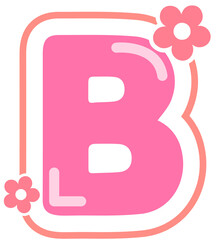 Spring Style Pink Alphabet B
