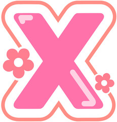 Spring Style Pink Alphabet X

