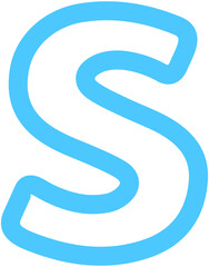Blue Outline Alphabet S
