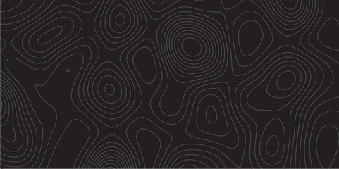Obraz premium Abstract white on black background Topographic line map pattern. Contour elevation topographic and textured Background Modern design with black background with topographic wavy patted.