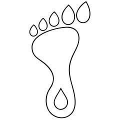Silhouette design of footprint leaf and co2 drop icon representing environmentally aware decisions