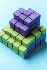 Obraz premium Stacked colored cubes