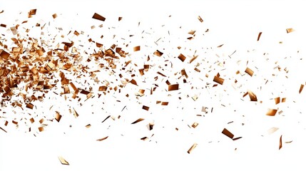 Abstract gold confetti explosion on white background (1)