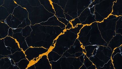 Abstract Black and Gold Veined Texture Background Image