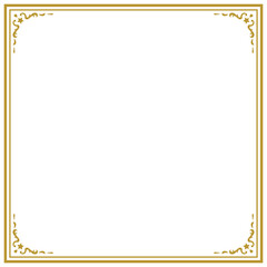 アンティーク/ビンテージ/正方形/フレーム/枠/ゴールド/イラスト/素材