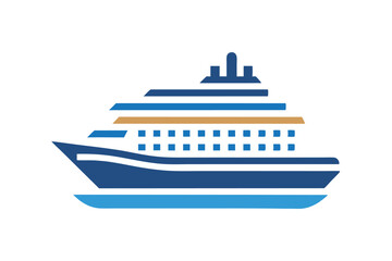 Obraz premium Cruise Ship Vector Icon Illustration Design