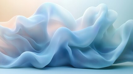 Obraz premium An abstract image of flowing lines and curves in soft pastel colors creates a sense of fluidity and gentle movement, suggesting calmness