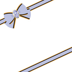 Gorgeous jewelry ribbon frame illustration antique fashionable decoration material Pastel Violet / 豪華な宝石があしらわれたリボンフレームイラストアンティーク オシャレ 装飾 素材 パステル バイオレット