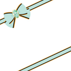 Gorgeous jewelry ribbon frame illustration antique fashionable decoration material Mint green / 豪華な宝石があしらわれたリボンフレームイラストアンティーク オシャレ 装飾 素材 ミントグリーン