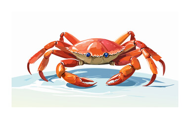Hand Drawn Crab in Oil Painting Style – Artistic Seafood Illustration for Marine and Coastal Design
